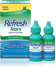 Load image into Gallery viewer, Refresh Tears Lubricant Eye Drops, 2 Count (Pack of 1)