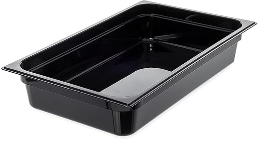 Carlisle FoodService Products 10201B03 StorPlus Full Size Food Pan, Polycarbonate, 4" Deep, Black