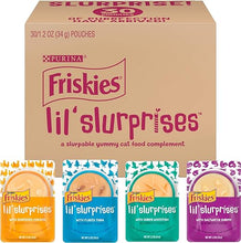 Load image into Gallery viewer, Purina Friskies Adult Wet Cat Food Complement Variety Pack, Lil’ Slurprises in a Dreamy Sauce - (30) 1.2 oz. Pouches