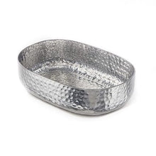 Load image into Gallery viewer, American Metalcraft ABHS69 Hammered Aluminum Entrée Basket, Oval, Silver, 48-Ounces