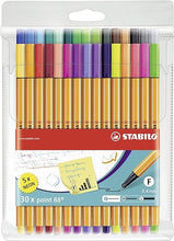 Load image into Gallery viewer, Fineliner - STABILO point 88 - Wallet of 30 - Assorted colors incl 5 neon colors