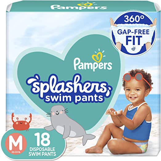 Pampers Splashers Swim Diapers Size M 18 Count