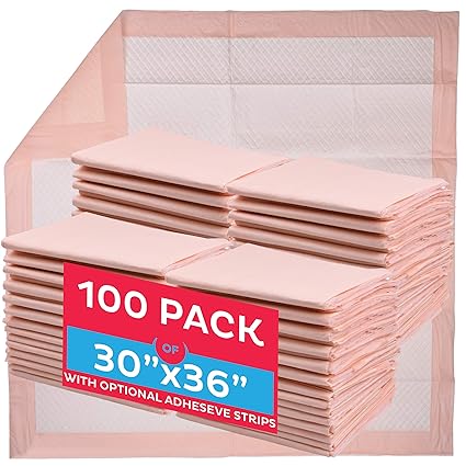 Premium Disposable Underpads 30”x36” (Packed 4x25 Case) Ultra Absorbent Chux Incontinence Bed Pads, Pet Training Pads X-Large 100/Case