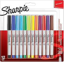 Load image into Gallery viewer, Sharpie Permanent Markers | Ultra Fine Point | Assorted Colours | 12 Count