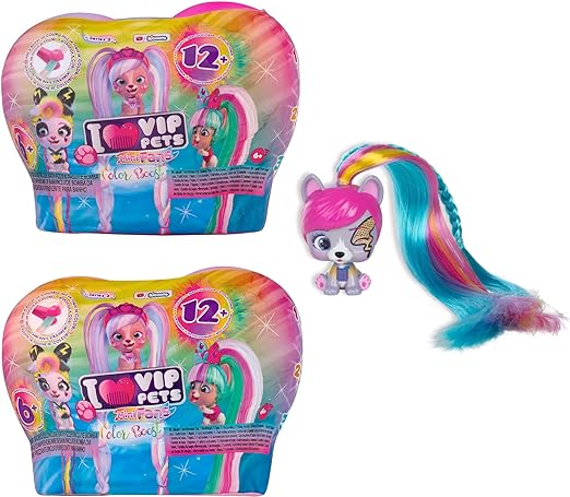IMC TOYS VIP Pets Mini Fans Color Boost S2 2-Pack - Includes 6+ Surprise Accessories| Kids Age 3+