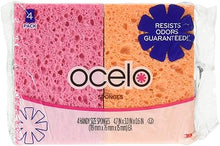 Load image into Gallery viewer, O-Cel-O Handy Sponges, Assorted Colors(Packaging May vary), 4 Count, pack of 4