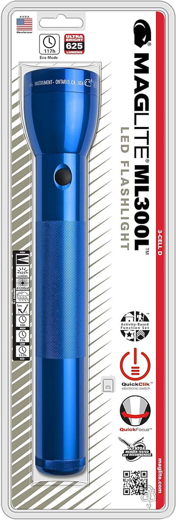 Maglite ML300L LED 3-Cell D Flashlight, Blue