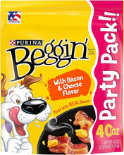 Load image into Gallery viewer, Purina Beggin&#39; Strips With Real Meat Dog Training Treats With Bacon and Cheese Flavors - 40 oz. Pouch