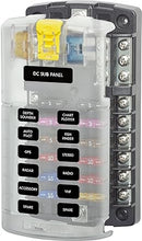 Load image into Gallery viewer, Blue Sea Systems 5026 ST Blade Fuse Block 12 Circuit with Ground and Cover