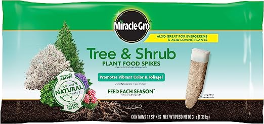 Miracle-Gro Tree & Shrub Plant Food Spikes, 12 Spikes/Pack, 12 count (Pack of 1)