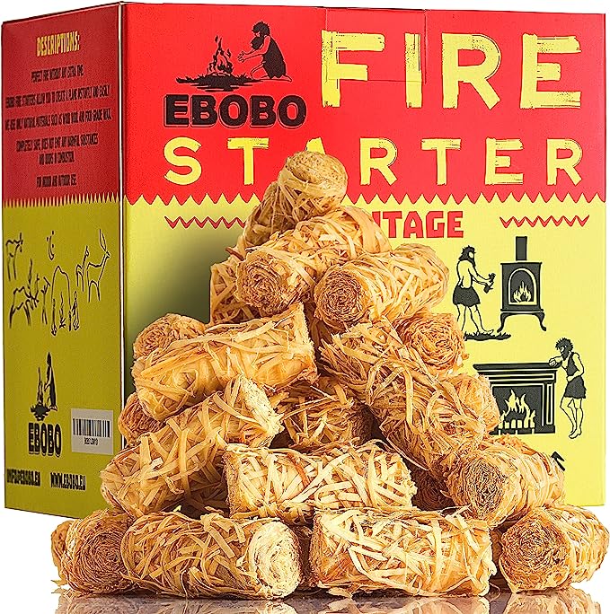 Fire Starters for Fireplace, Wood Stove, Campfires, Grill, Fire Pit, Smoker, BBQ - Odorless Charcoal Starter Sticks, Natural Firestarters Sticks for Indoor and Outdoor - 50 pcs
